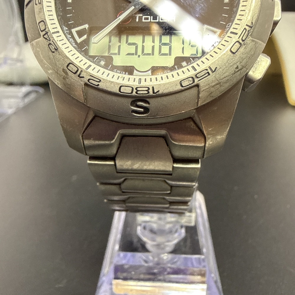 Tissot T-Touch Titanium Mens Watch New Battery Running Great $3 Shipping - Picture 7 of 12